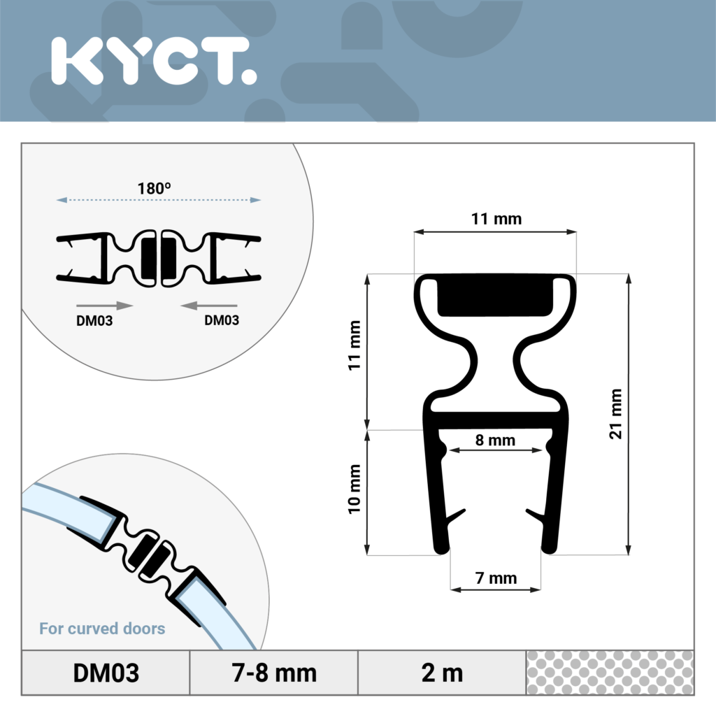 Joints de douche Joint de douche magnétique Déflecteur d'eau Lèvre d'étanchéité Porte en verre Joint de rechange Cabine de douche Déflecteur d'eau Acrylique Anti-débordement Silicone